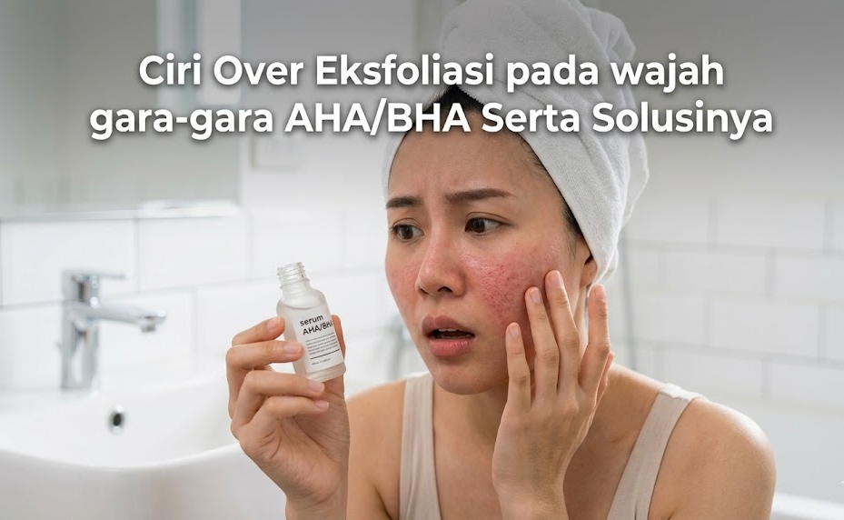 Mendeteksi Ciri Over Eksfoliasi pada wajah yang sering muncul setelah penggunaan serum AHA dan BHA secara berlebihan.