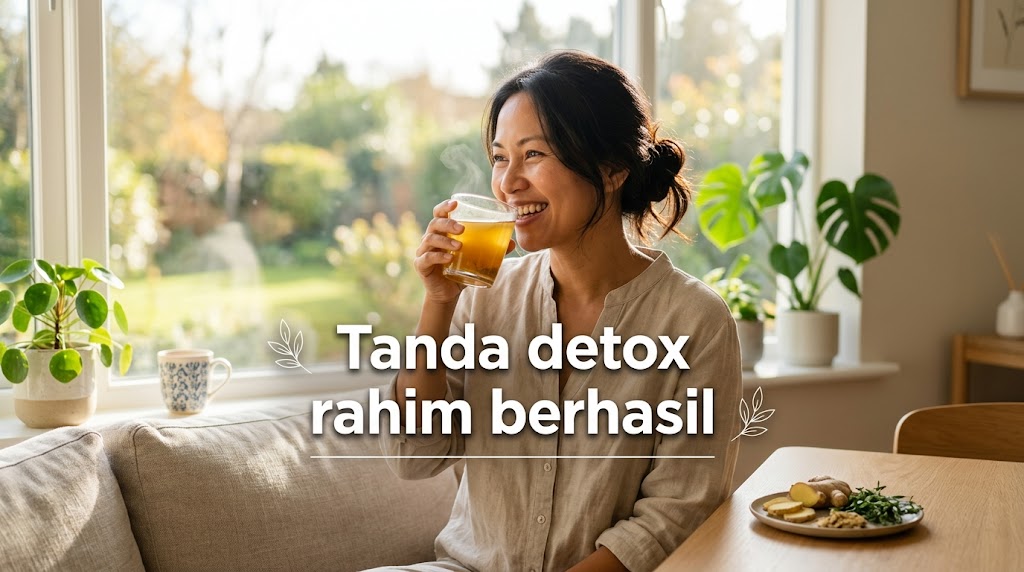 Proses pemulihan sukses setelah rutin meminum ramuan hangat detox rahim JSR setiap pagi hari.